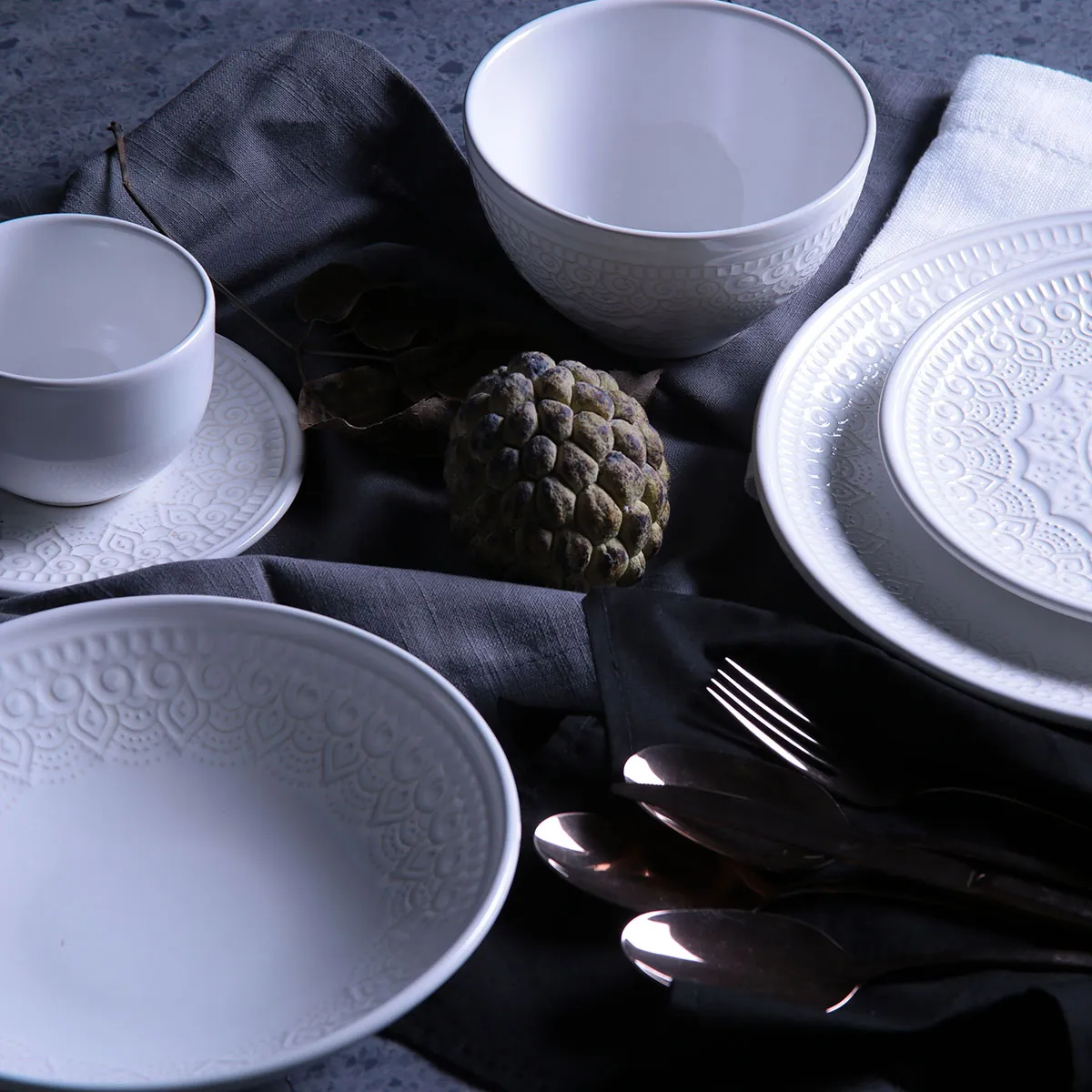 Conjunto com 6 Pratos de Sobremesa Agra Branco Ø20cm