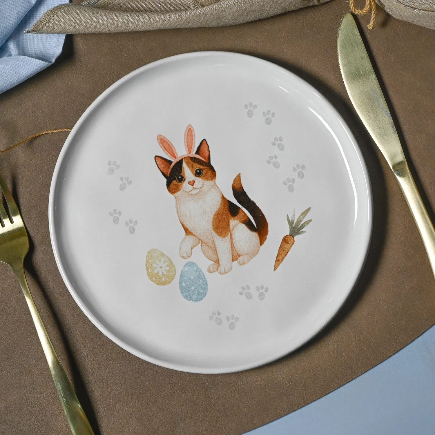 Conjunto com 6 Pratos de Sobremesa Bio Gatinhos Ø21,5cm