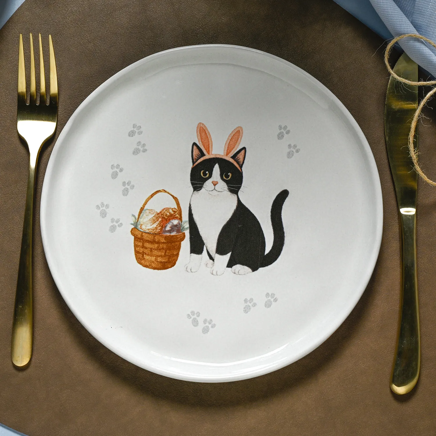Conjunto com 6 Pratos de Sobremesa Bio Gatinhos Ø21,5cm