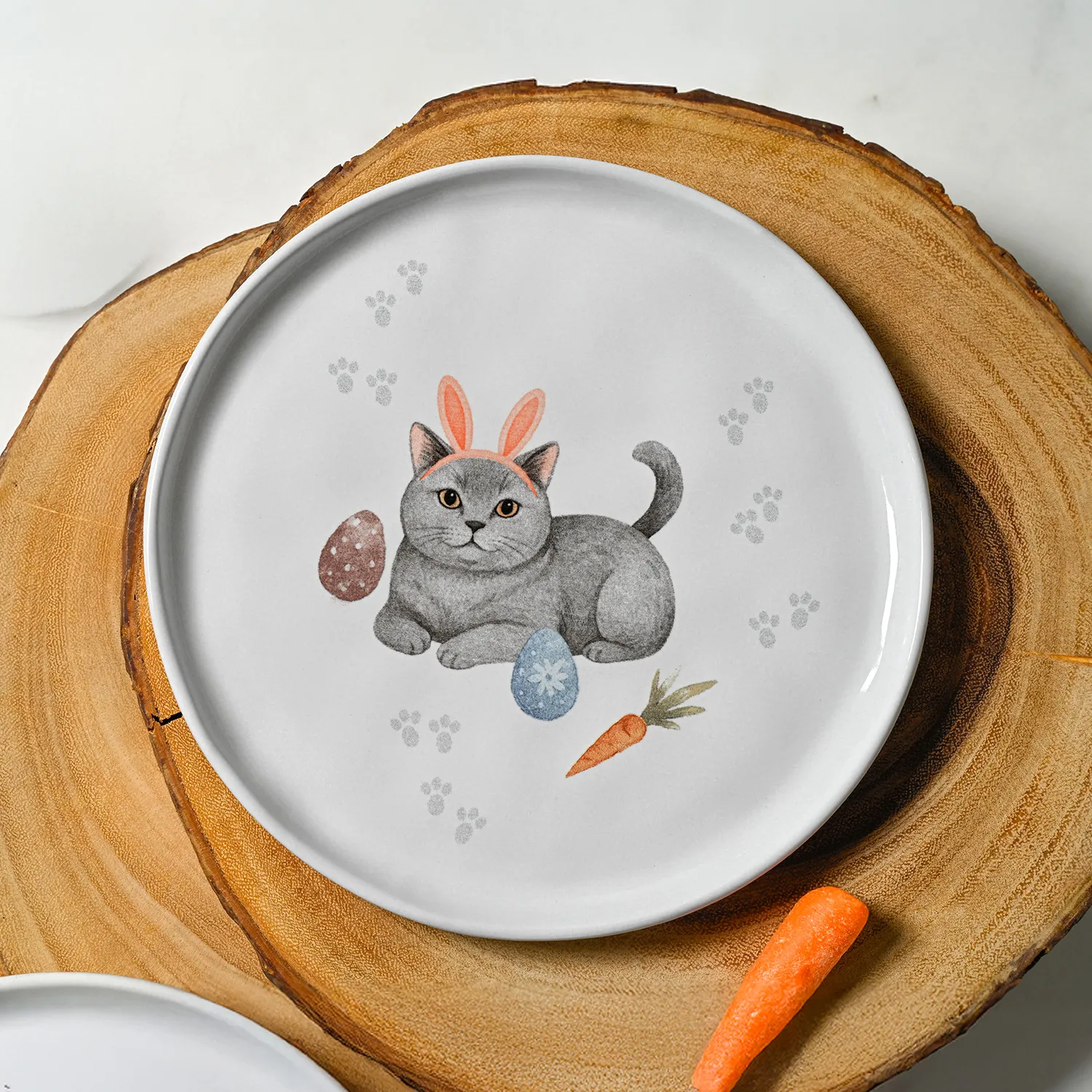 Conjunto com 6 Pratos de Sobremesa Bio Gatinhos Ø21,5cm