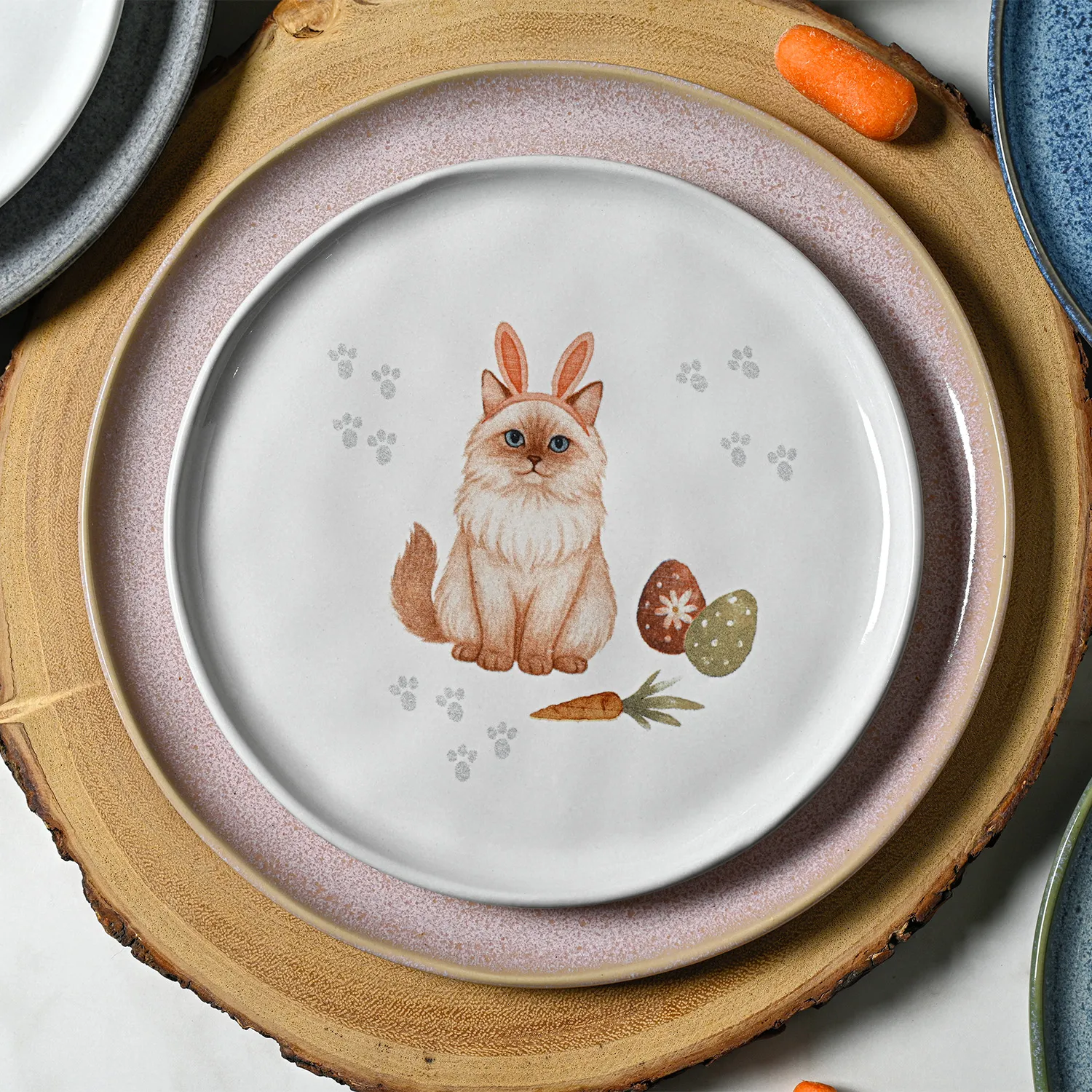 Conjunto com 6 Pratos de Sobremesa Bio Gatinhos Ø21,5cm