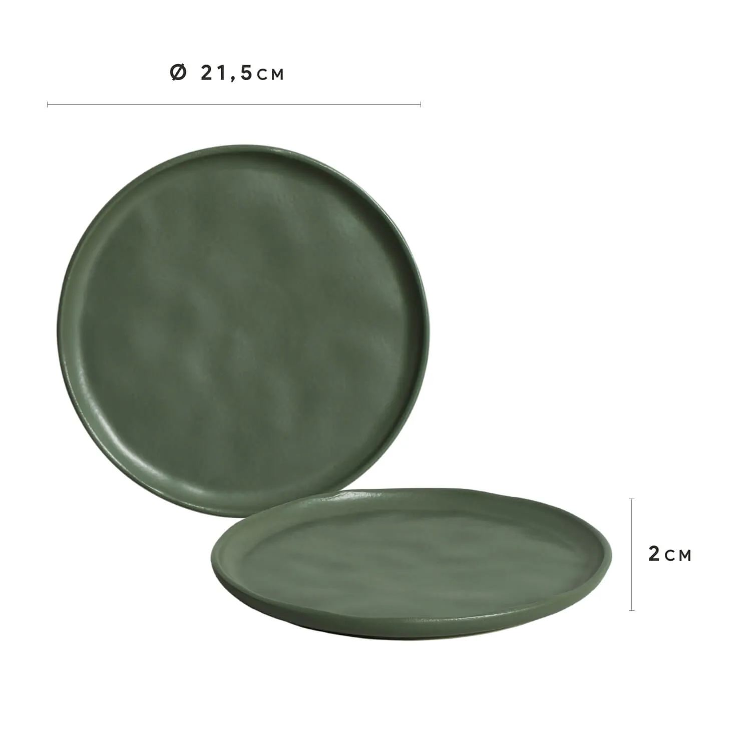 Conjunto com 6 Pratos de Sobremesa Bio Stoneware Leaf Ø21,5cm