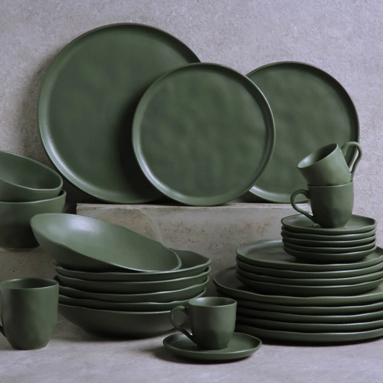 Conjunto com 6 Pratos de Sobremesa Bio Stoneware Leaf Ø21,5cm