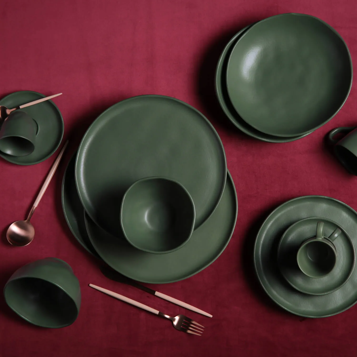 Conjunto com 6 Pratos de Sobremesa Bio Stoneware Leaf Ø21,5cm