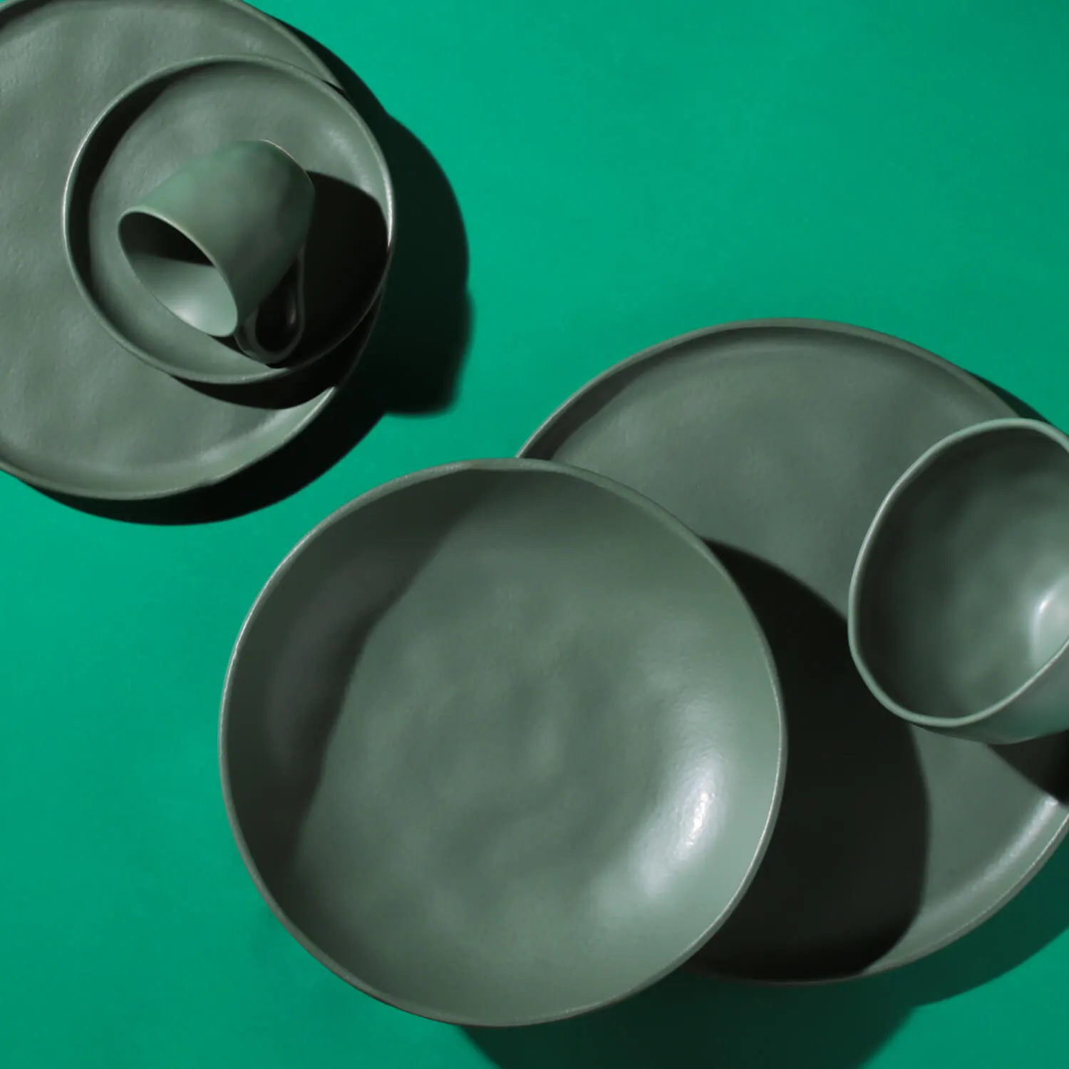 Conjunto com 6 Pratos de Sobremesa Bio Stoneware Leaf Ø21,5cm