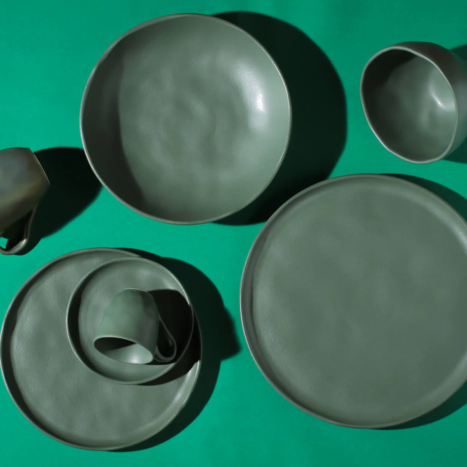 Conjunto com 6 Pratos de Sobremesa Bio Stoneware Leaf Ø21,5cm