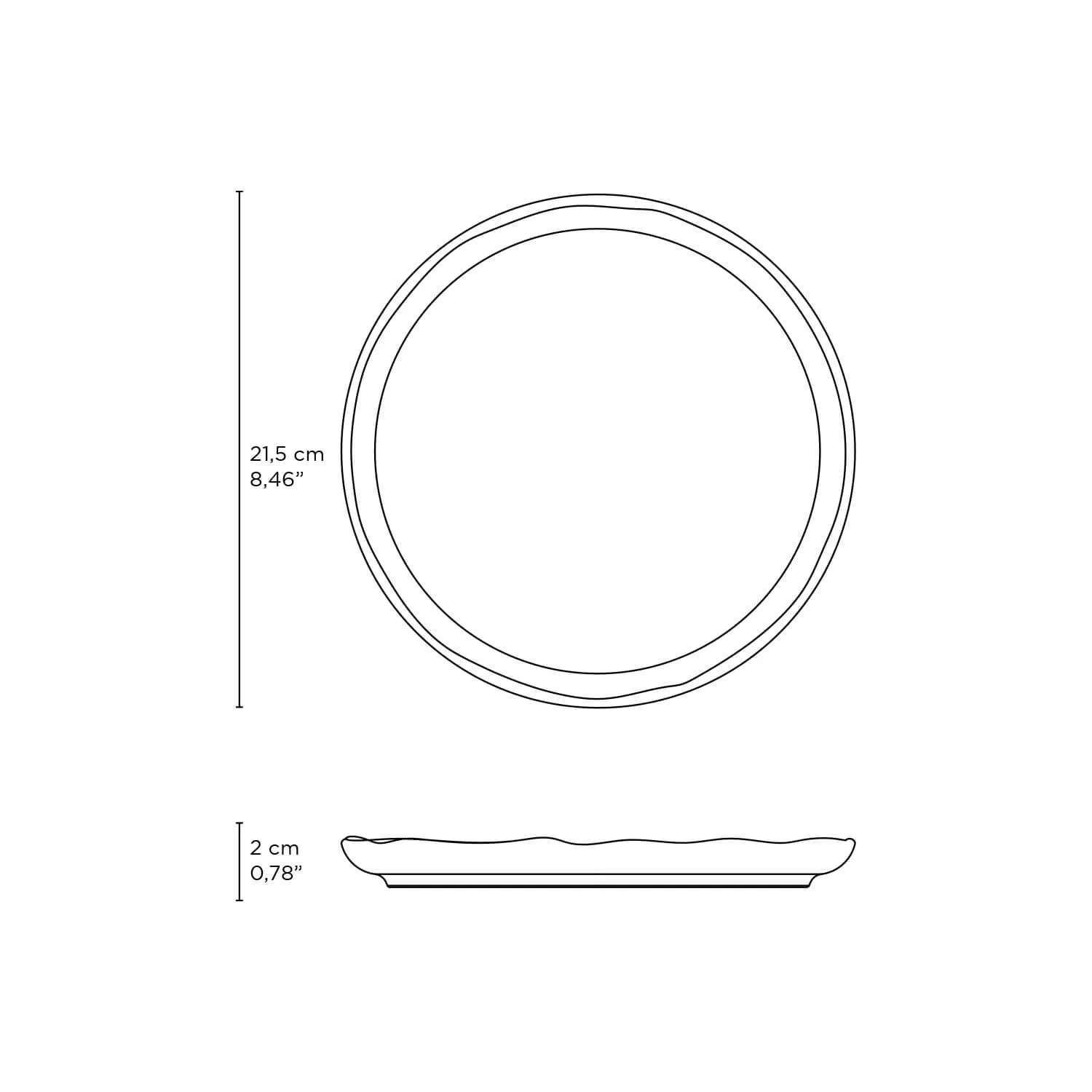 Conjunto com 6 Pratos de Sobremesa Linhas Breeze Ø21,5cm