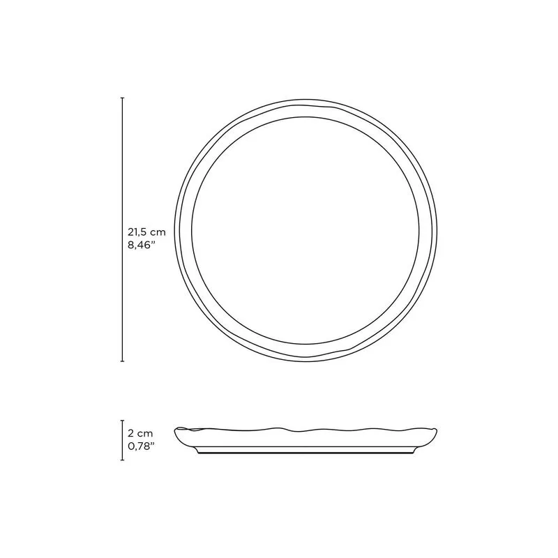 Conjunto com 6 Pratos de Sobremesa Linhas Curaçao Ø21,5cm