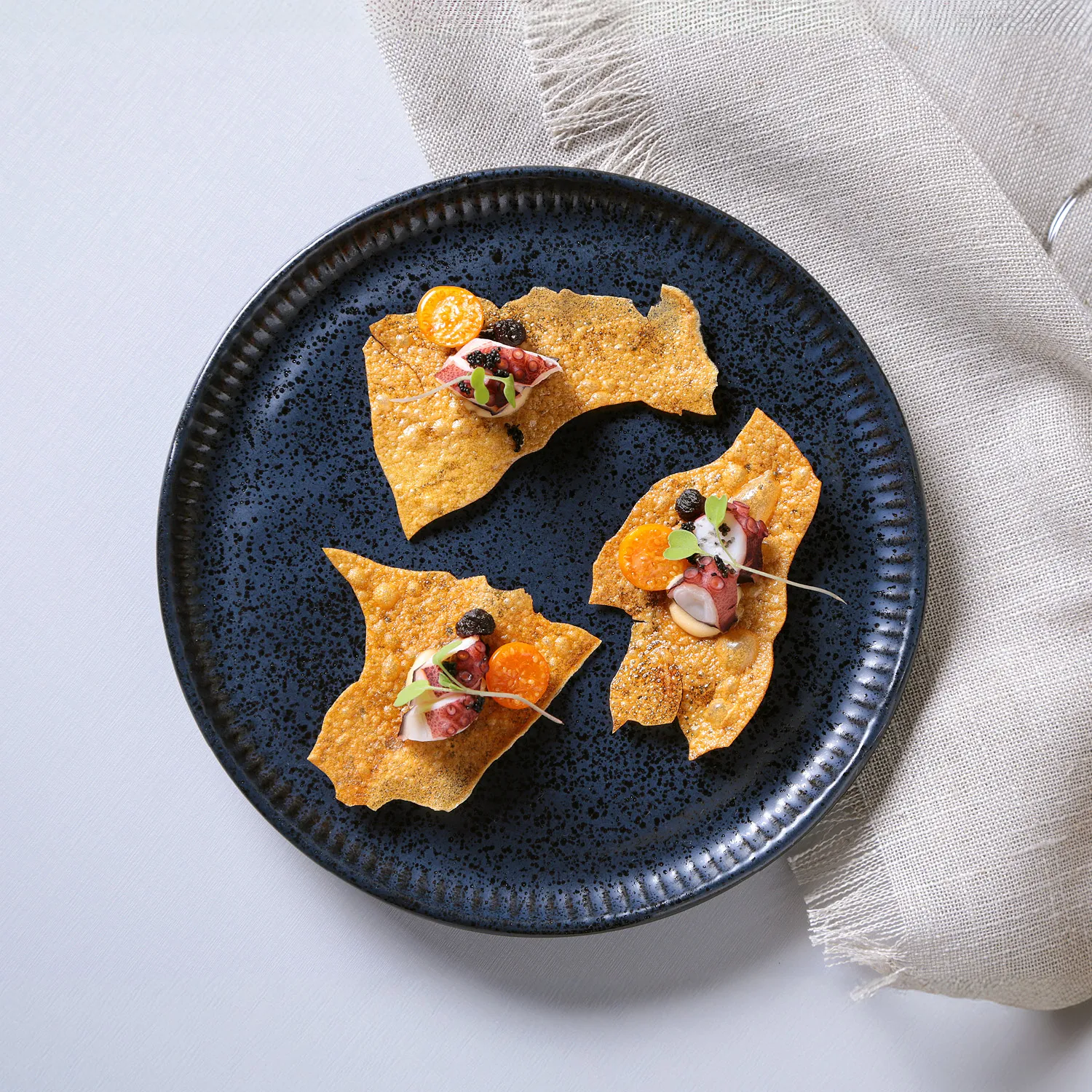 Conjunto com 6 Pratos de Sobremesa Linhas Night Blue Ø21,5cm