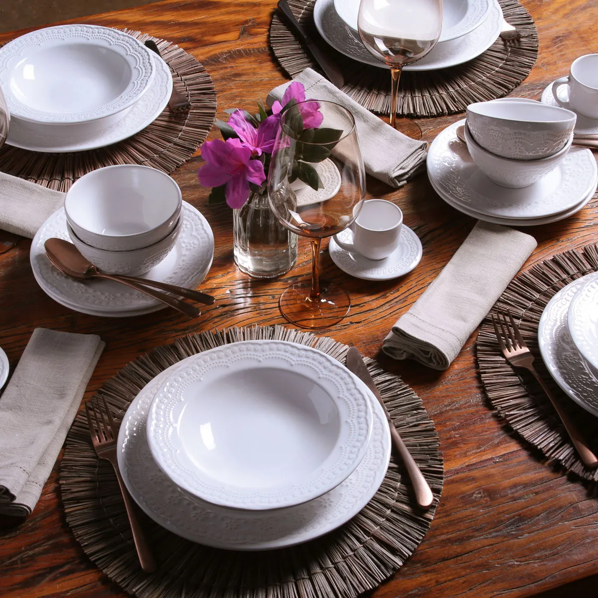 Conjunto com 6 Pratos de Sobremesa Madeleine Branco Ø20,5cm