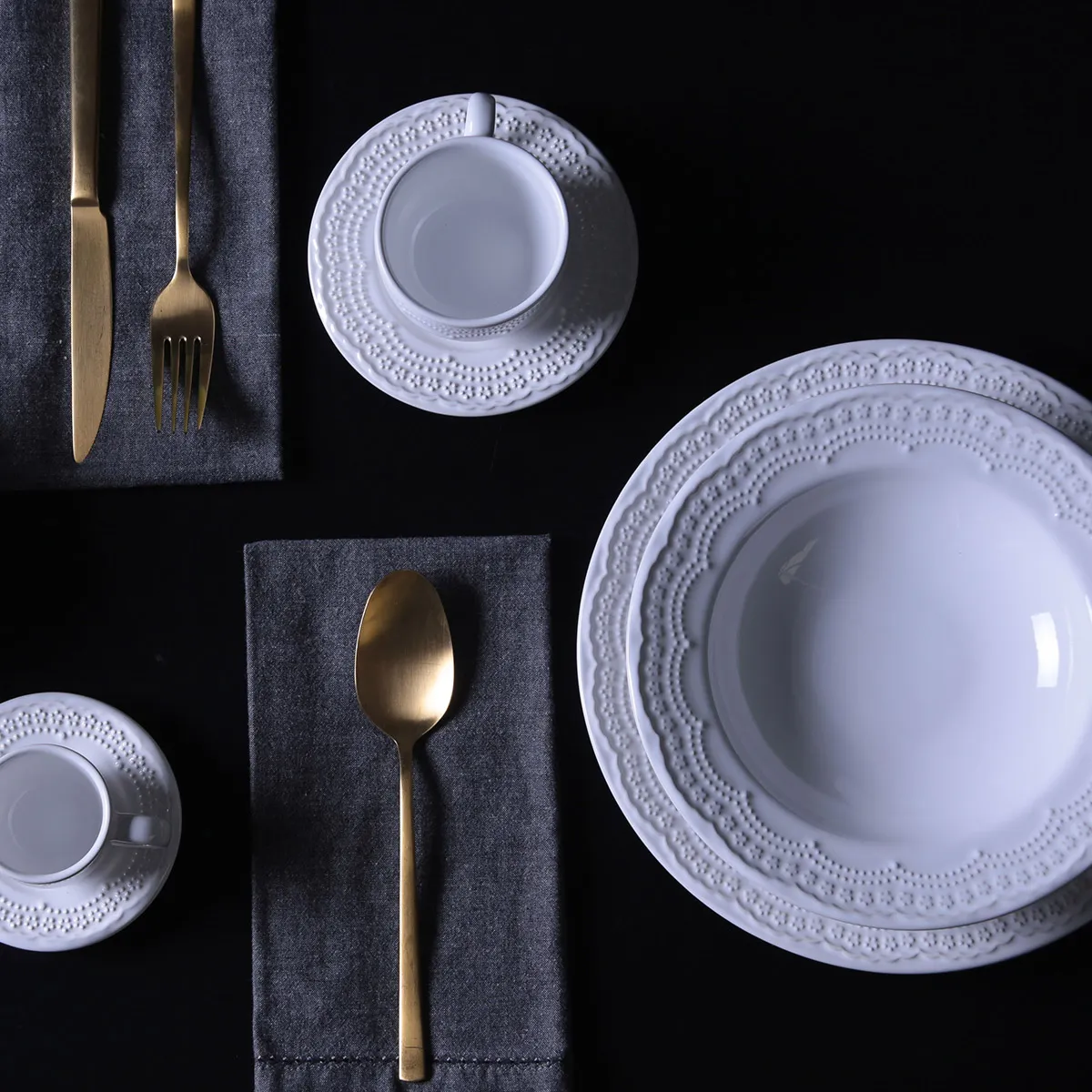 Conjunto com 6 Pratos de Sobremesa Madeleine Branco Ø20,5cm