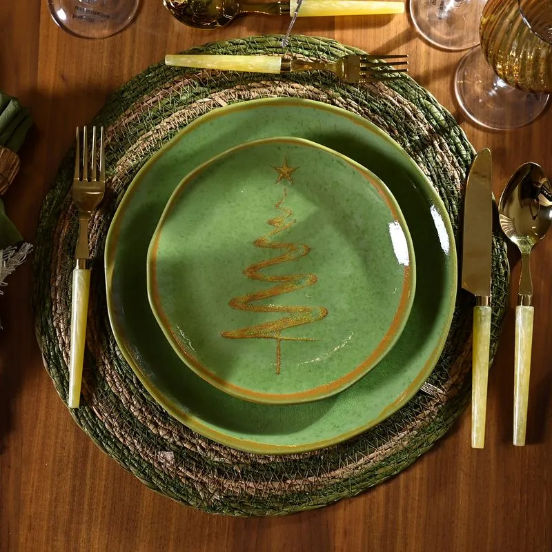 Conjunto com 6 Pratos de Sobremesa Orgânico Celebra Luz Ø19,5cm