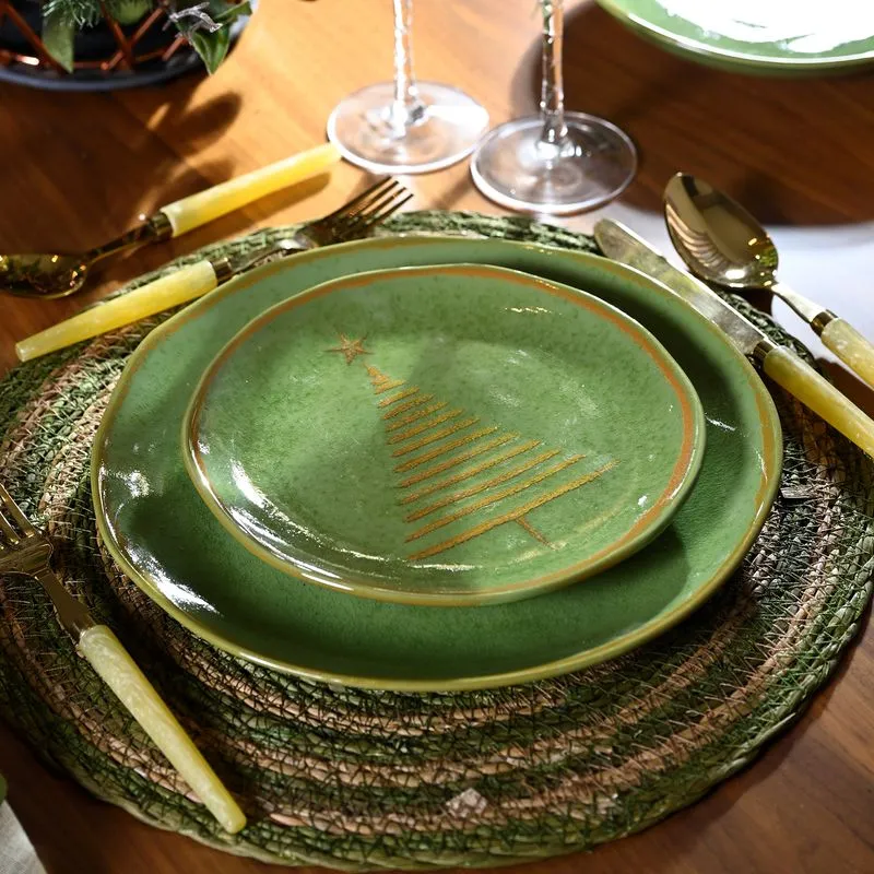 Conjunto com 6 Pratos de Sobremesa Orgânico Celebra Luz Ø19,5cm
