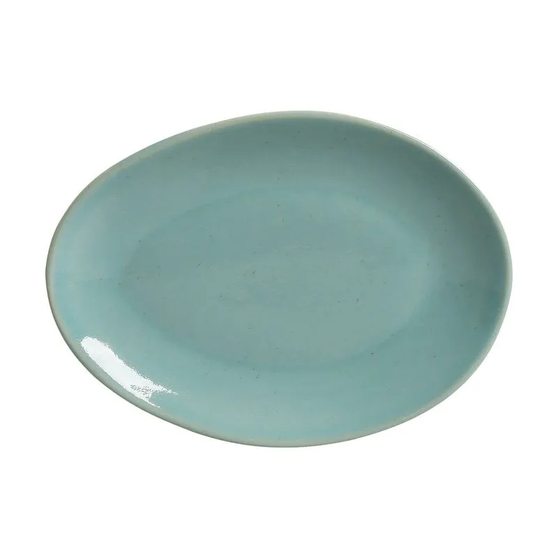 Conjunto com 6 Pratos de Sobremesa Oval Orgânico Curaçao 22,5x16,5x2,5cm