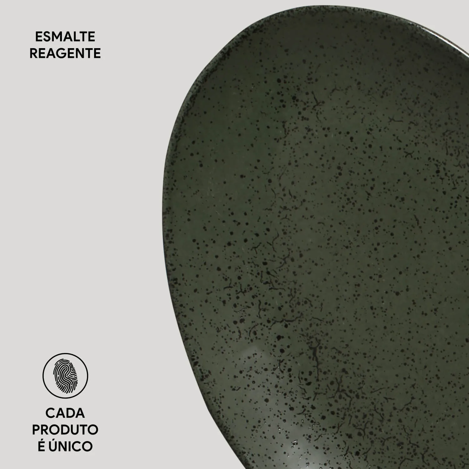 Conjunto com 6 Pratos de Sobremesa Oval Orgânico Greenery 22,5x16,5x2,5cm
