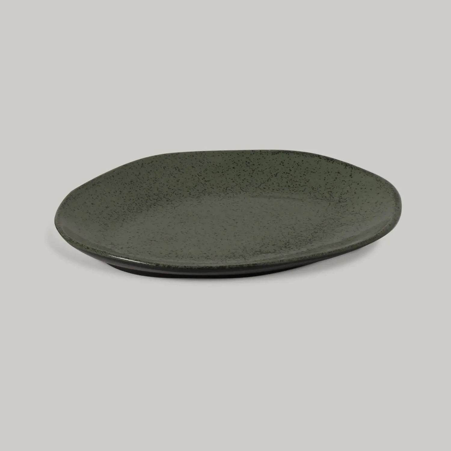 Conjunto com 6 Pratos de Sobremesa Oval Orgânico Greenery 22,5x16,5x2,5cm