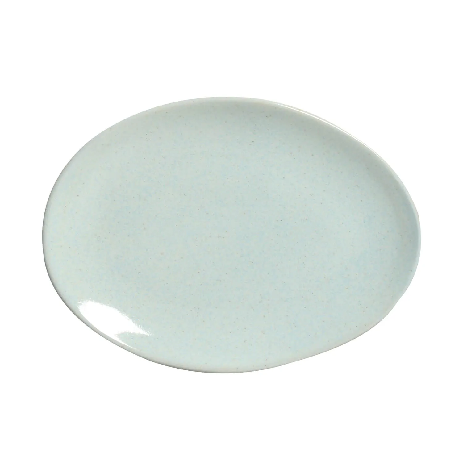 Conjunto com 6 Pratos de Sobremesa Oval Orgânico Mint 22,5x16,5x2,5cm