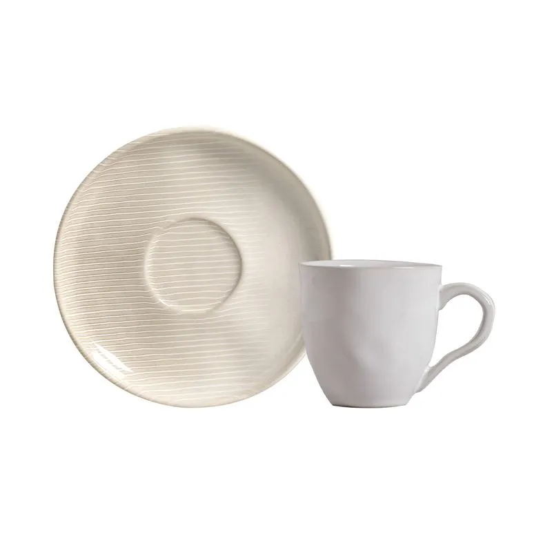 Conjunto com 6 Xícaras De Café com 6 Pires Bio Canelle