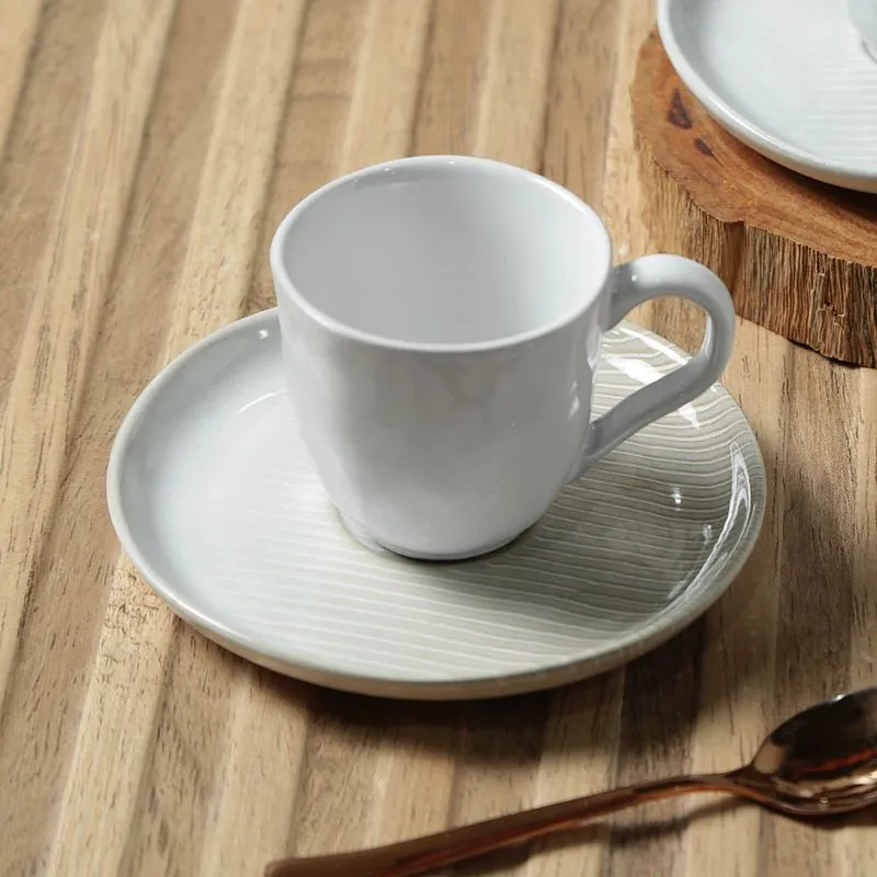 Conjunto com 6 Xícaras De Café com 6 Pires Bio Canelle