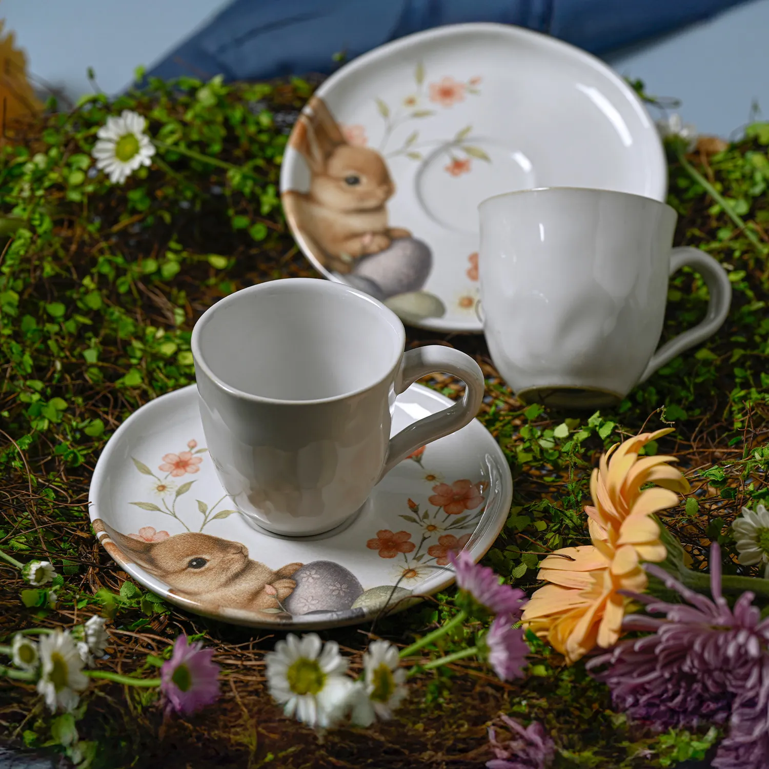 Conjunto com 6 Xícaras De Café com 6 Pires Bio Doce Ninho 120ml