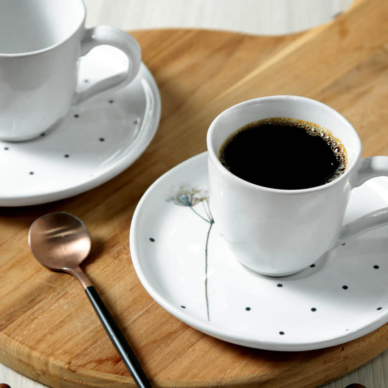 Conjunto com 6 Xícaras De Café com 6 Pires Bio Floralis 120ml