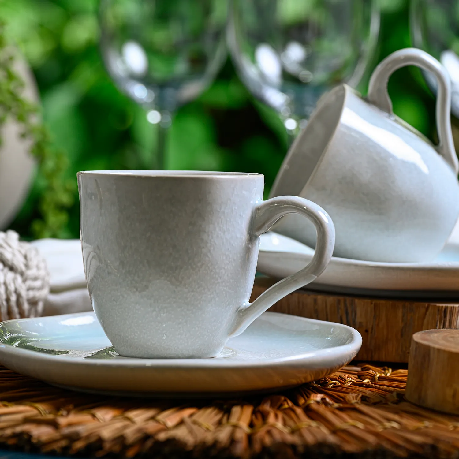 Conjunto com 6 Xícaras De Café com 6 Pires Bio Mar 120ml