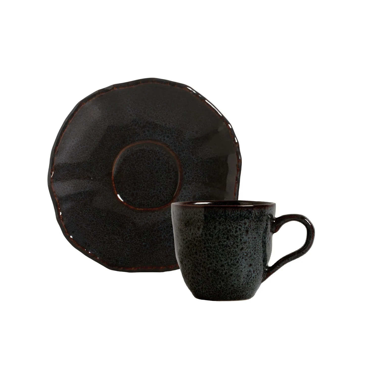 Conjunto com 6 Xícaras De Café com 6 Pires Bio Safira 120ml