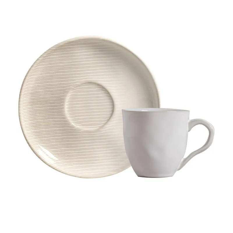 Conjunto com 6 Xícaras De Chá Orgânico 170ml com 6 Pires Bio Canelle