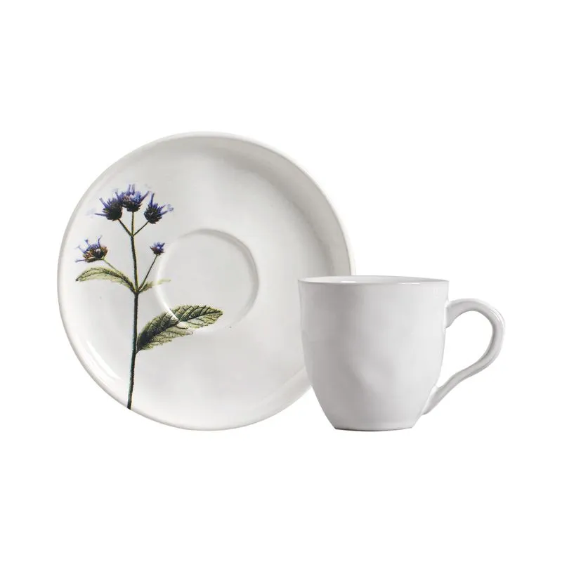 Conjunto com 6 Xícaras De Chá Orgânico 170ml com 6 Pires Bio Passerina