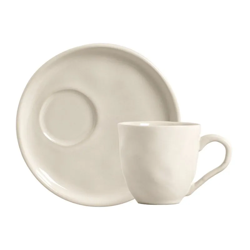 Conjunto com 6 Xícaras De Chá com 6 Pires Descentralizado Clay 170ml