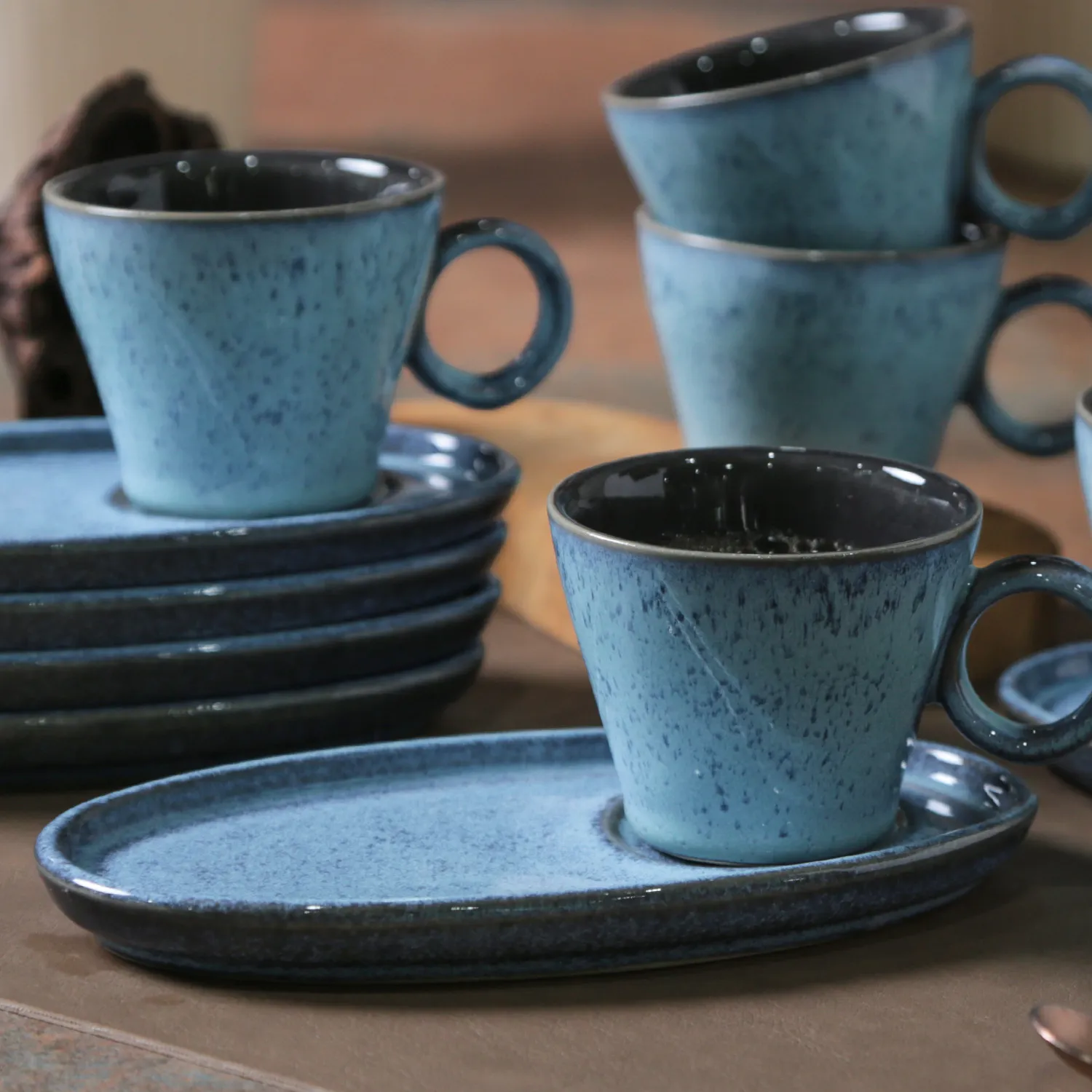 Conjunto com 6 Xícaras de Café Neo com Pires Oval Breeze 110ml