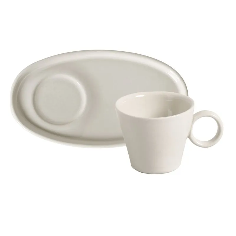 Conjunto com 6 Xícaras de Café Neo com Pires Oval Clay 110ml