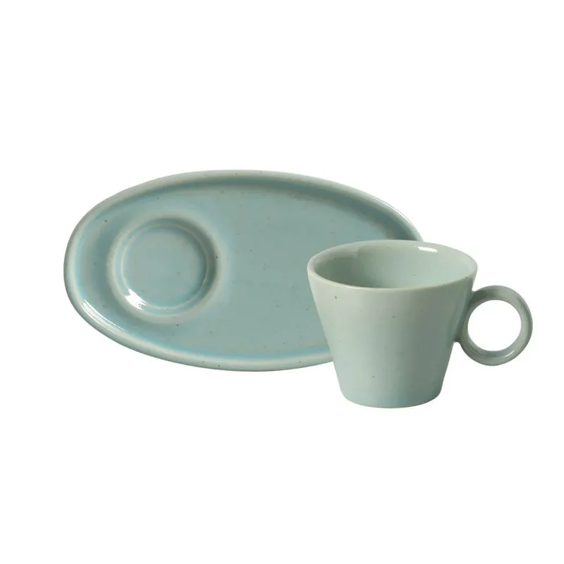 Conjunto com 6 Xícaras de Café Neo com Pires Oval Curaçao 110ml