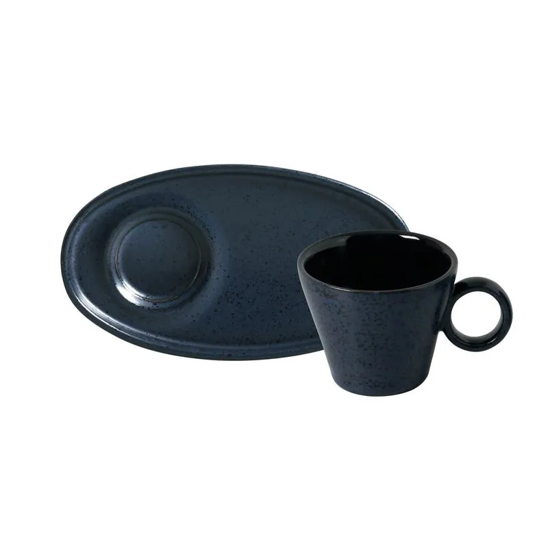 Conjunto com 6 Xícaras de Café Neo com Pires Oval Night Blue 110ml
