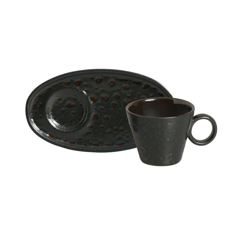 Conjunto com 6 Xícaras de Café Neo com Pires Oval Stellar 110ml
