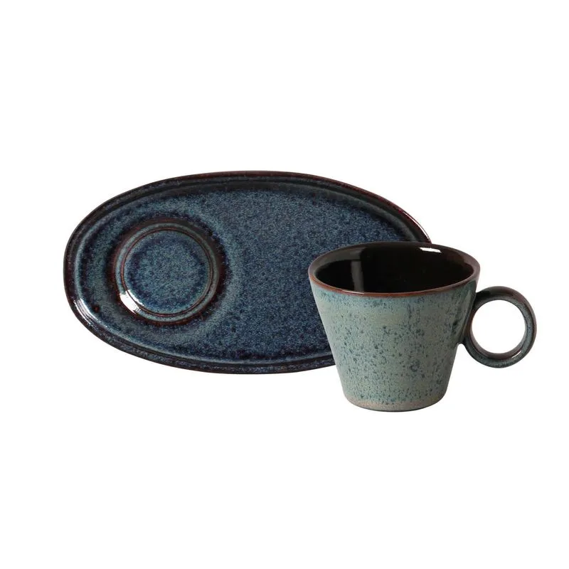 Conjunto com 6 Xícaras de Café Neo com Pires Oval Titanium 110ml