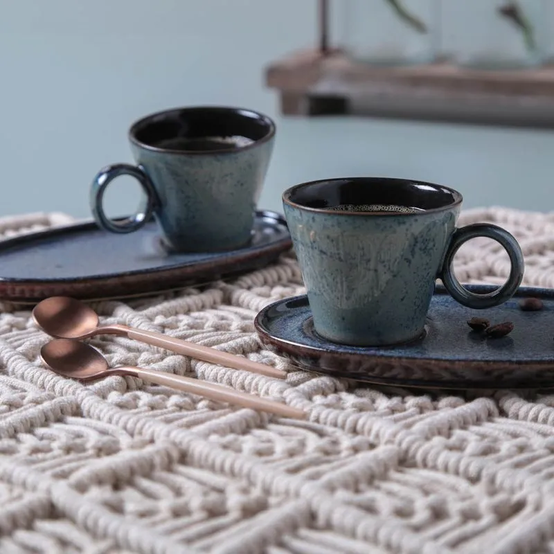 Conjunto com 6 Xícaras de Café Neo com Pires Oval Titanium 110ml