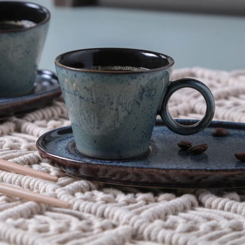 Conjunto com 6 Xícaras de Café Neo com Pires Oval Titanium 110ml
