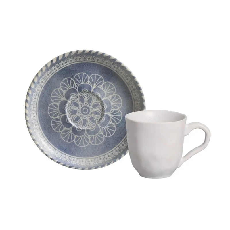 Conjunto com 6 Xícaras de Café com Pires Bio Boho 120ml