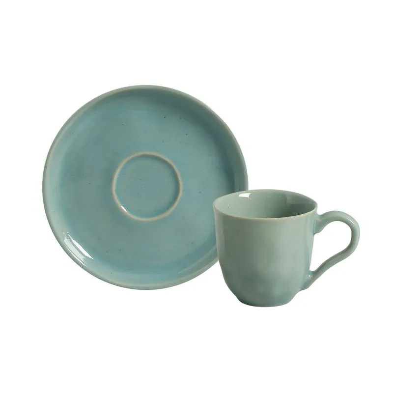 Conjunto com 6 Xícaras de Café com Pires Bio Curaçao 120ml