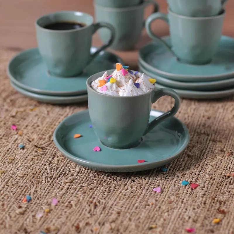 Conjunto com 6 Xícaras de Café com Pires Bio Curaçao 120ml