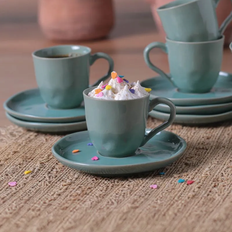 Conjunto com 6 Xícaras de Café com Pires Bio Curaçao 120ml