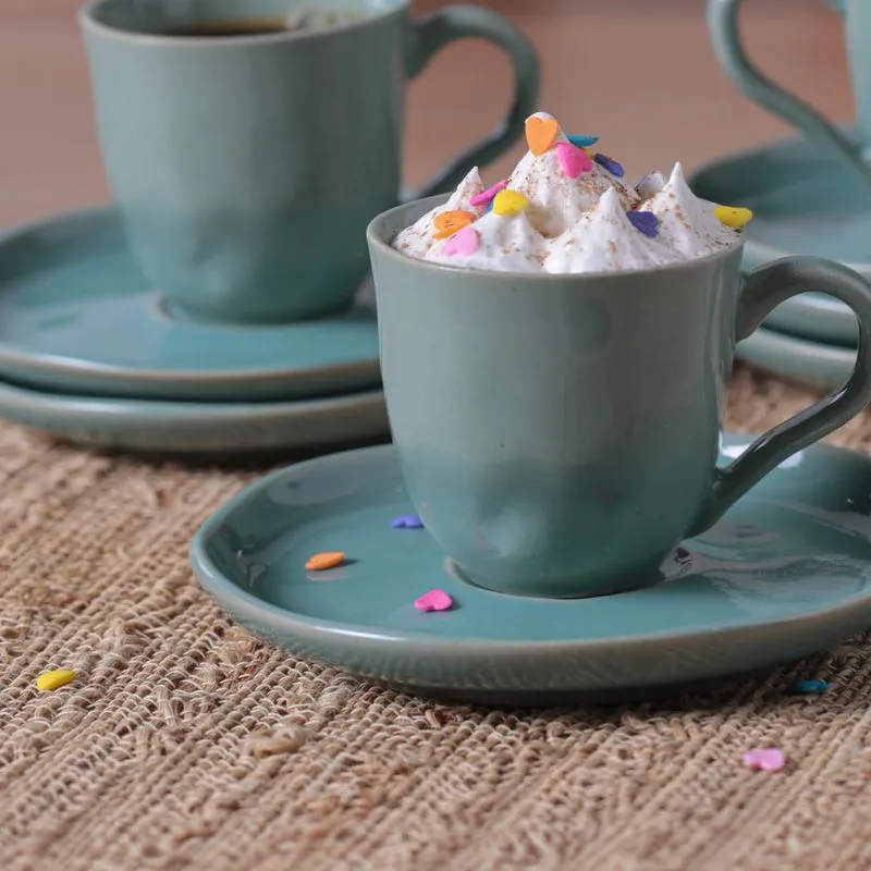 Conjunto com 6 Xícaras de Café com Pires Bio Curaçao 120ml