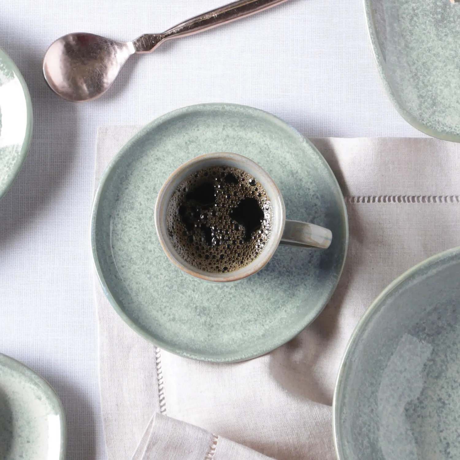 Conjunto com 6 Xícaras de Café com Pires Bio Green Granite 120ml