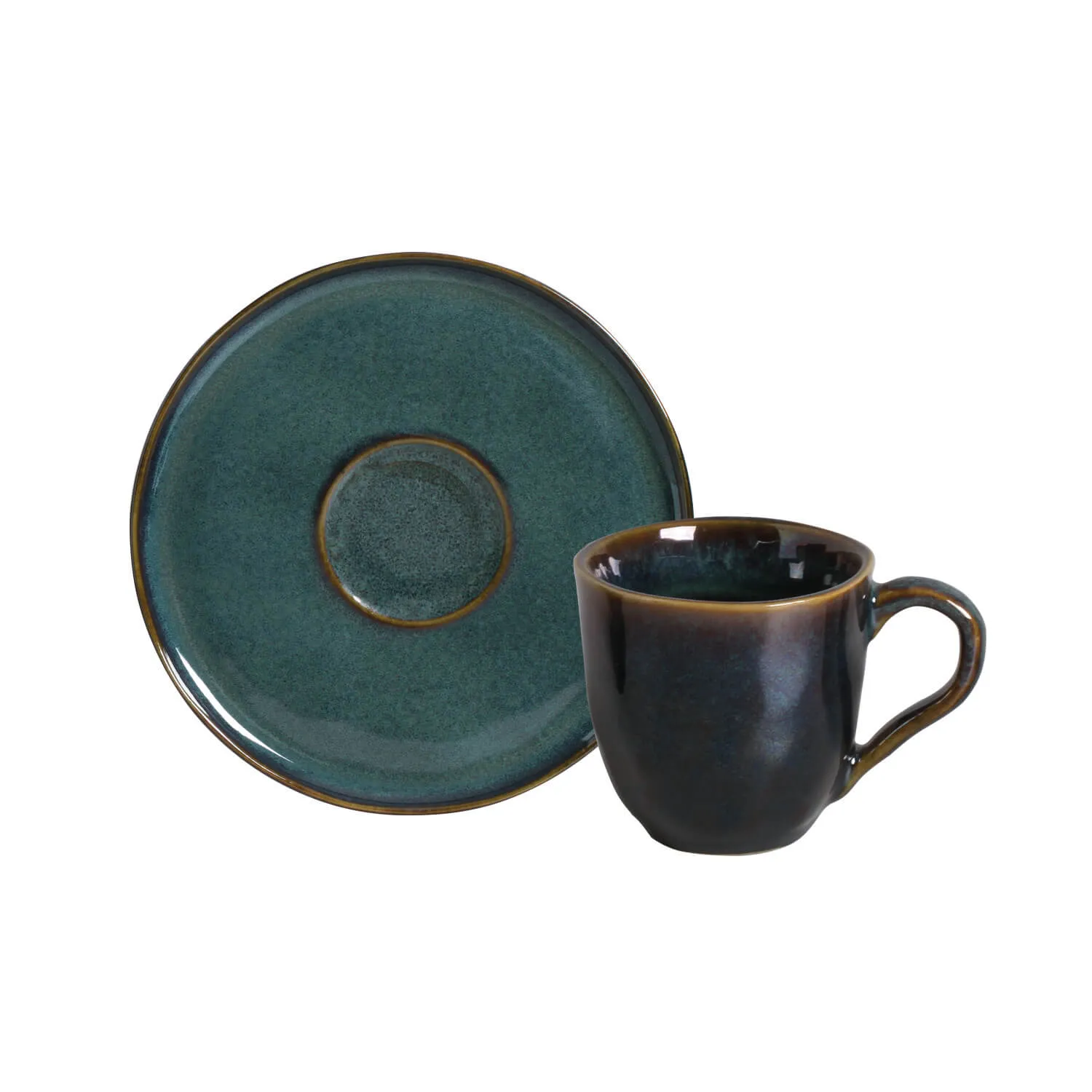 Conjunto com 6 Xícaras de Café com Pires Bio Oceano 120ml