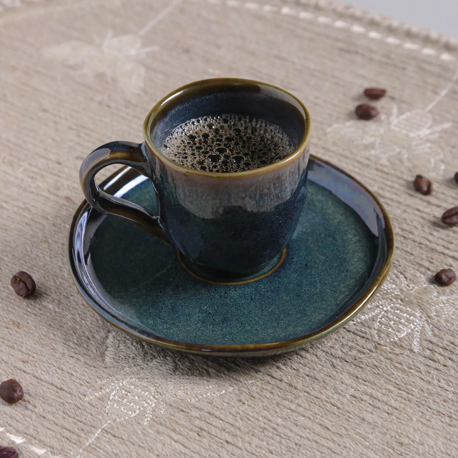 Conjunto com 6 Xícaras de Café com Pires Bio Oceano 120ml