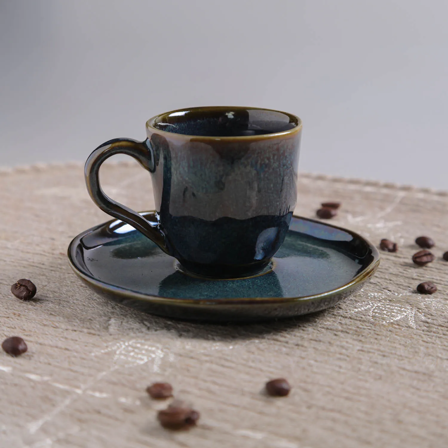 Conjunto com 6 Xícaras de Café com Pires Bio Oceano 120ml