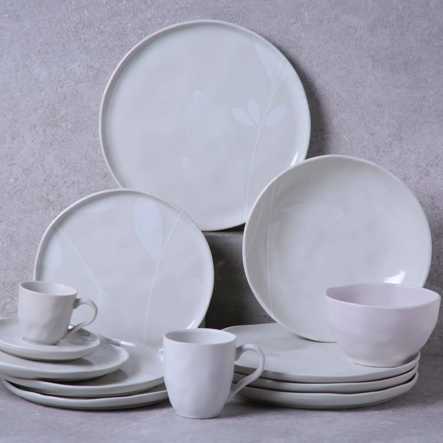 Conjunto com 6 Xícaras de Café com Pires Bio Stoneware Açucena 120ml