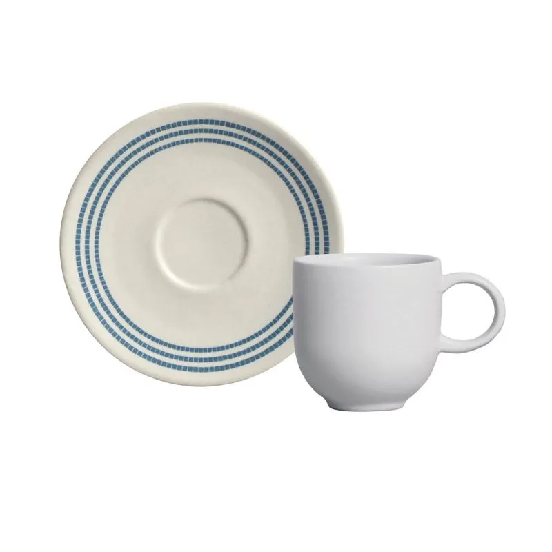 Conjunto com 6 Xícaras de Café com Pires Coup Stoneware Amalfitana 97ml