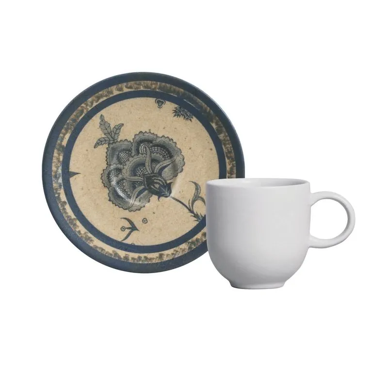 Conjunto com 6 Xícaras de Café com Pires Coup Stoneware Kasbah 97ml